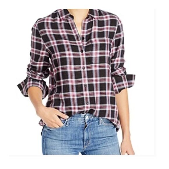 Beach Lunch Lounge Whitney Button Up Long Sleeve Plaid Country‎ Shirt XS - Picture 1 of 12